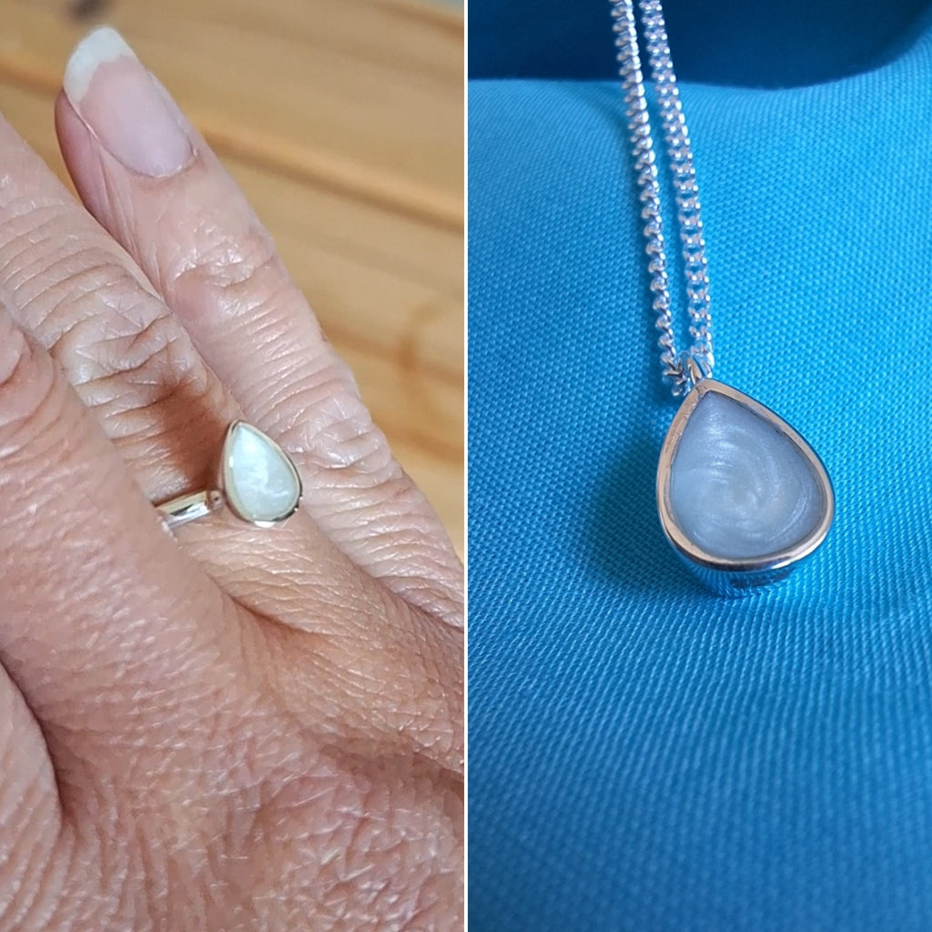 Milkdrop Combo - Breastmilk Pendant and Ring Breastfeeding Keepsakes