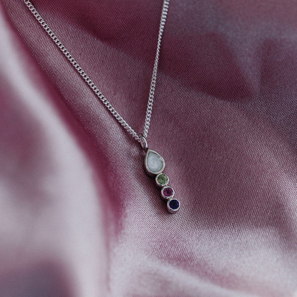 Breastfeeding Mum Keepsake Necklace | Breastmilk and Birthstone Necklace | Mum of 3 keepsake necklace | Breastfeeding Keepsake