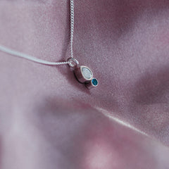 Breastmilk jewellery UK birthstone pendant