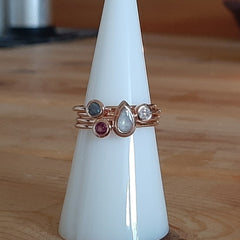 Beautiful stackable mothers ring made by artisan jewellers in the UK, a perfect breastfeeding keepsake for breastfeeding mums