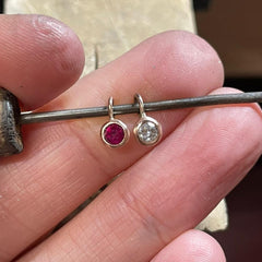 9ct Gold Birthstone Pendant | Diamond Pendant UK | Ruby Pendant UK | Boob Bling
